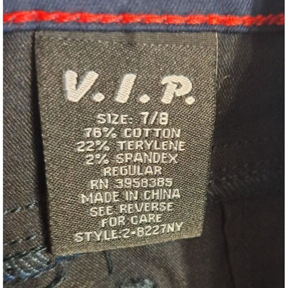 V.I.P. Jeans Juniors 7/8 Navy Blue 3 Button Buttlift Ankle Jeans New w/Tags - Picture 2 of 7